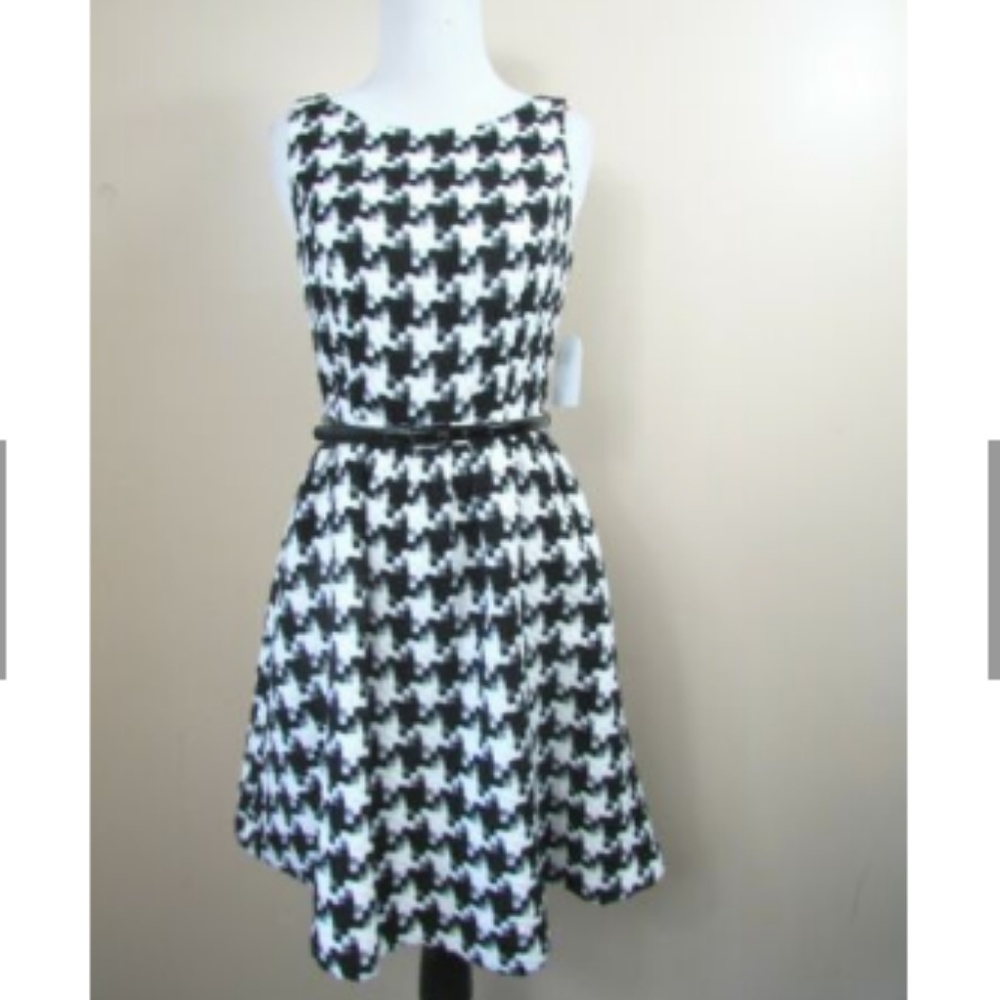 Jessica Simpson Houndstooth Dress Acrylic Flare